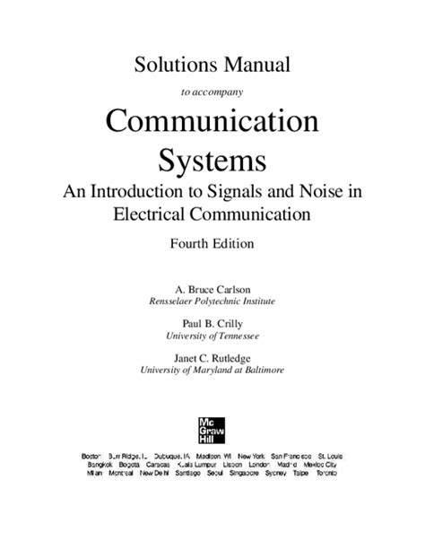 Stremler Addison-Wesley. . Introduction to communication systems solution manual pdf